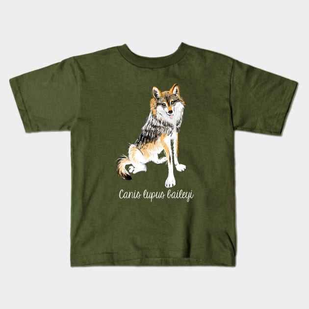 Mexican Wolf #1 Kids T-Shirt by belettelepink